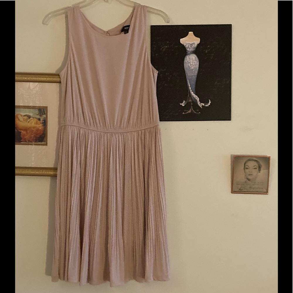 Blush medium mini dress with pleats NWOT